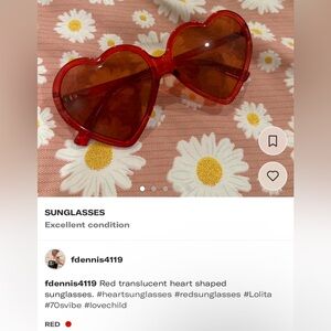 Red heart shaped glasses